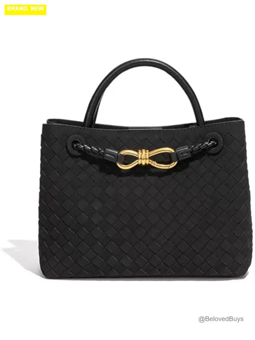 Woven PU Leather Tote Bag Top Handle Shoulder Bag Handbag